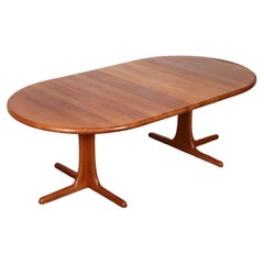 Extendable Round To Oval Dining Table In Teak, Denmark 1960s