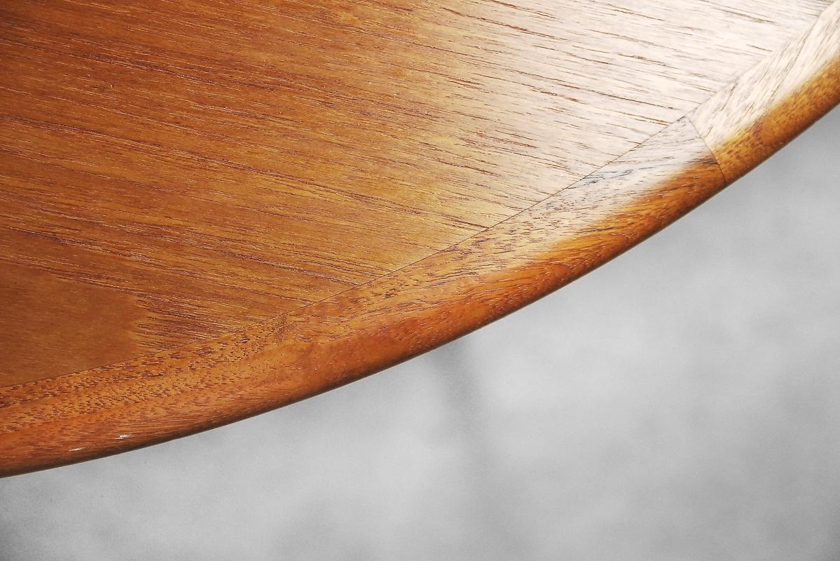 Tavolo da pranzo rotondo allungabile in teak scandinavo vintage, anni '60 in vendita 7