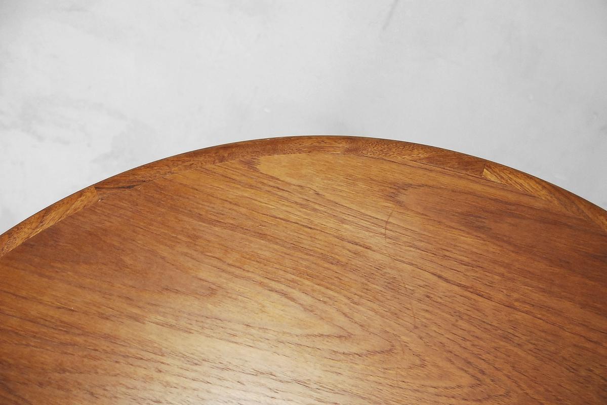 Tavolo da pranzo rotondo allungabile in teak scandinavo vintage, anni '60 in vendita 8
