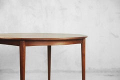 Extendable Round Vintage Scandinavian Teak Dinning Table, 1960s
