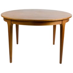 Extendable Scandinavian Circular Teak Dining Table by Frem Rolje