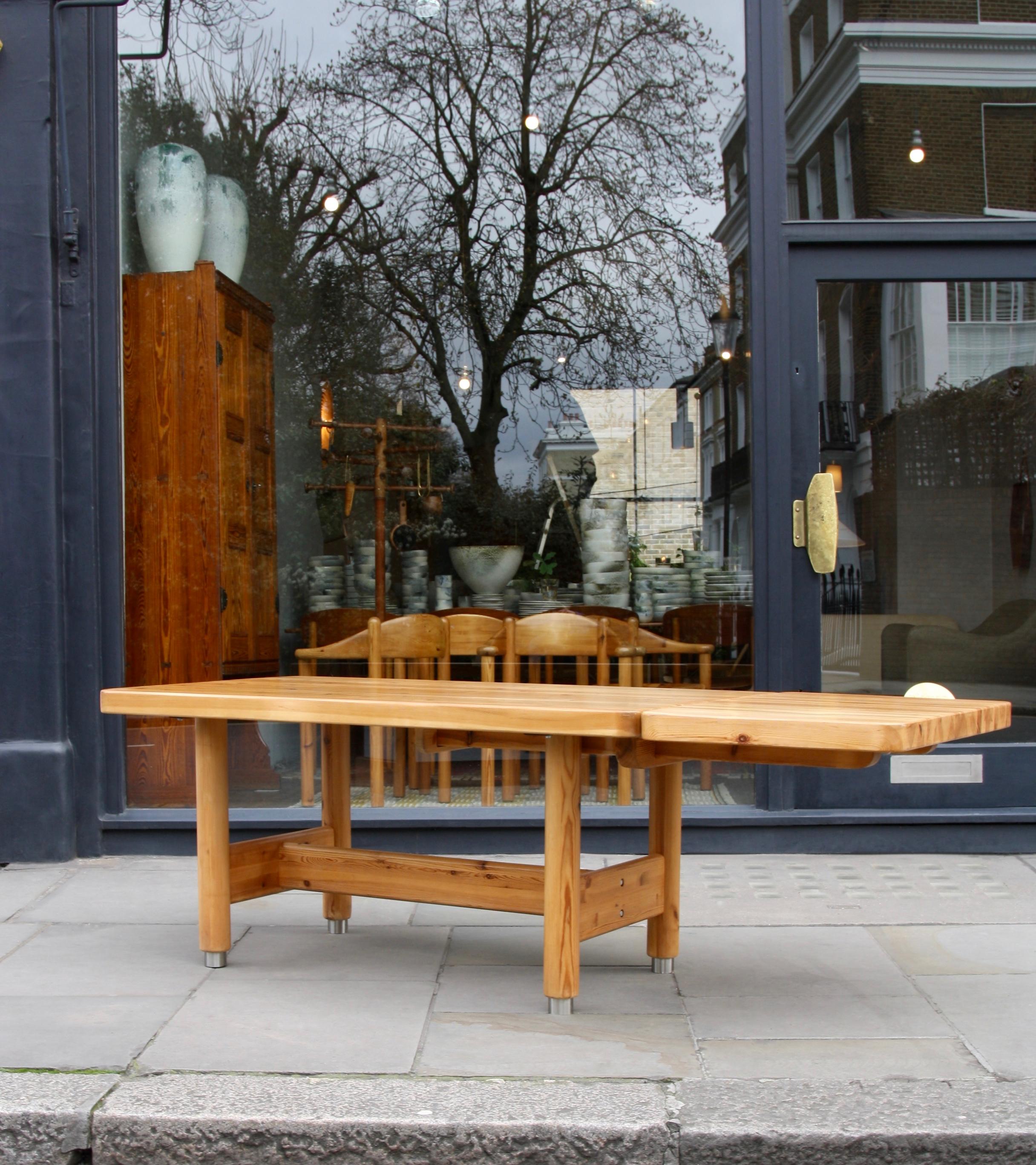 Mid-Century Modern Extendable Scandinavian Pine Table by Knud Friis & Elmar Moltke Nielsen, 1950s