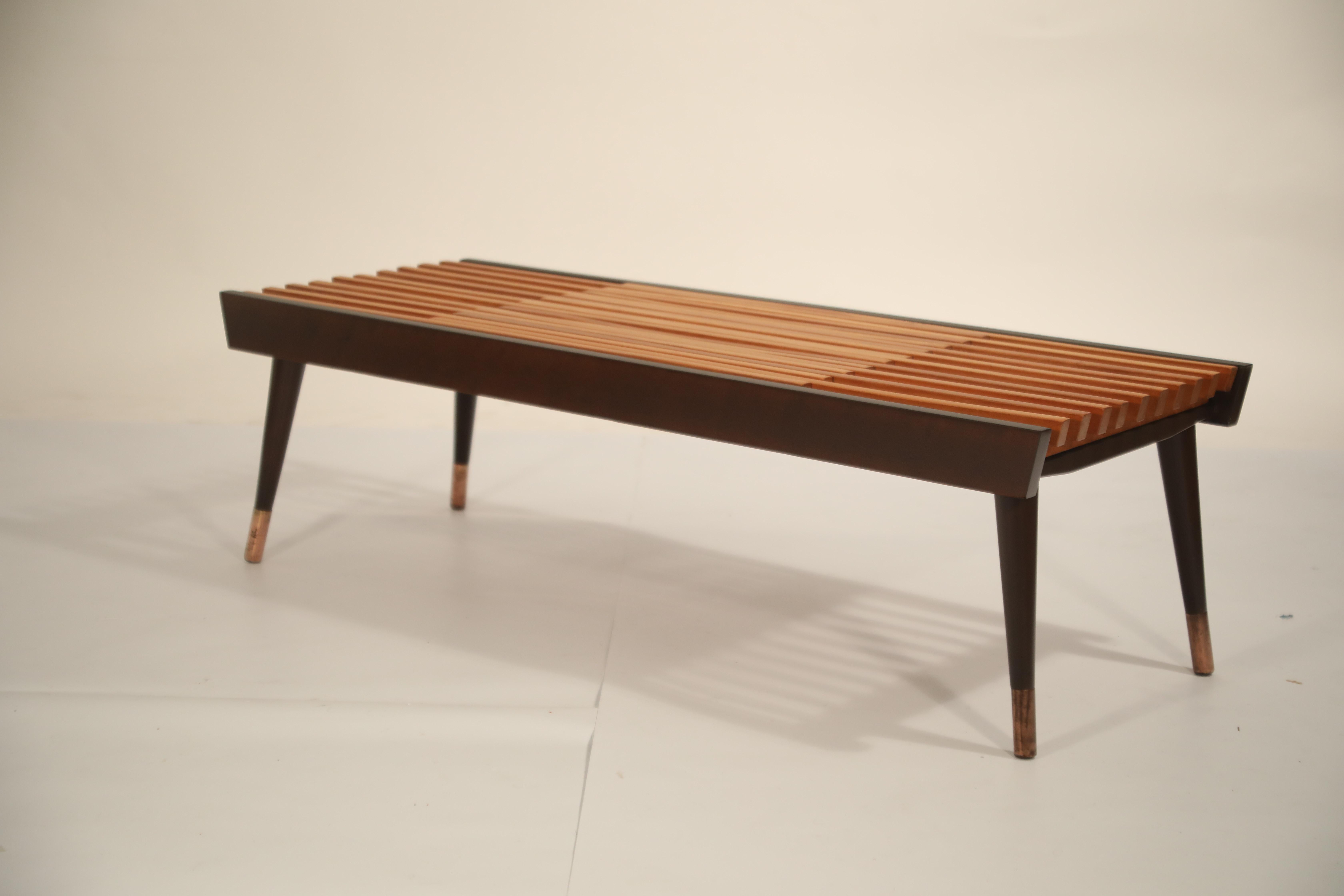 Extendable Slatted Wood Bench or Coffee Table by Maruni, 1950s Hiroshima Japan 3