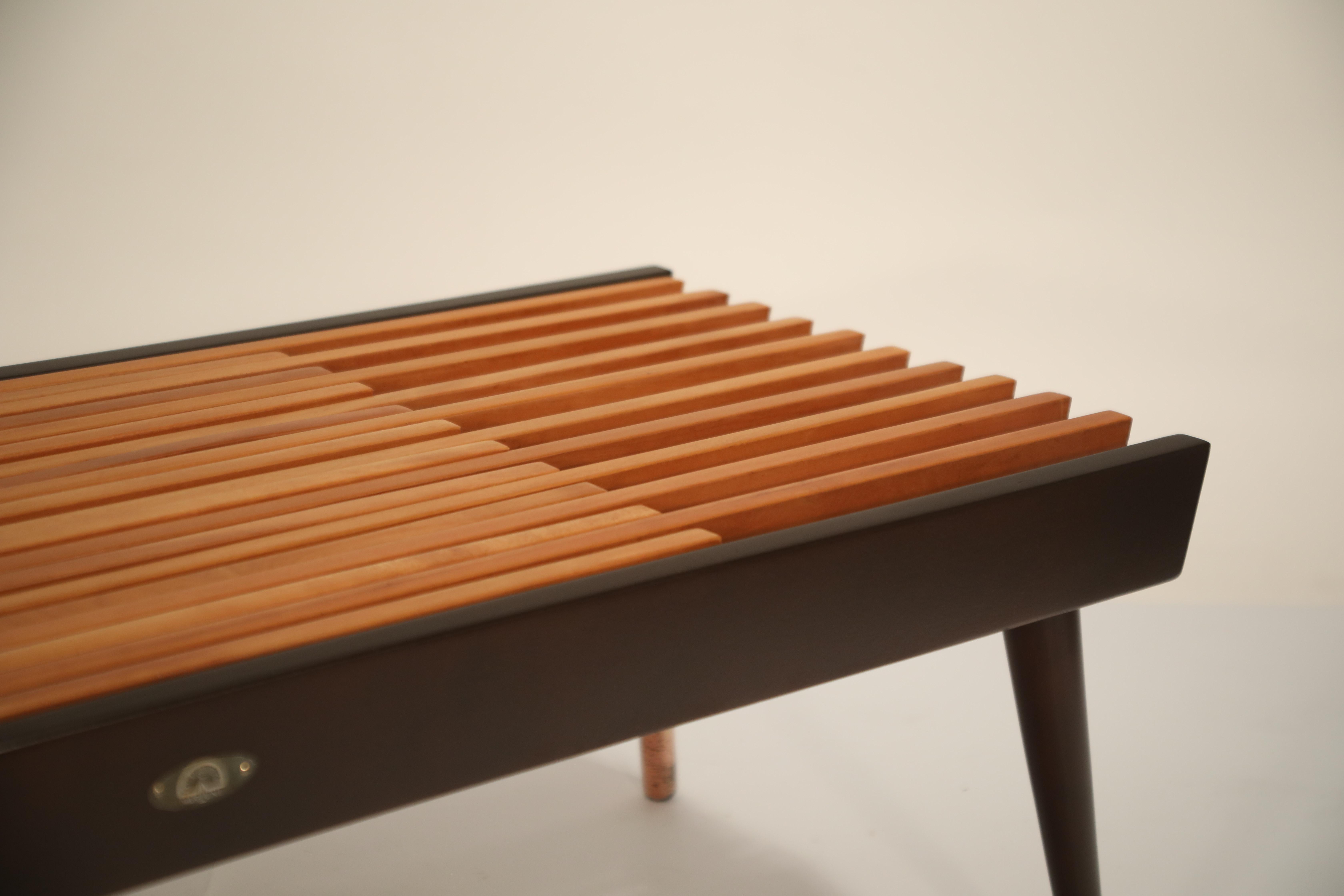 Extendable Slatted Wood Bench or Coffee Table by Maruni, 1950s Hiroshima Japan 9