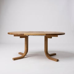 Extendable Solid Elm Dining Table by Seltz - France - 1970s