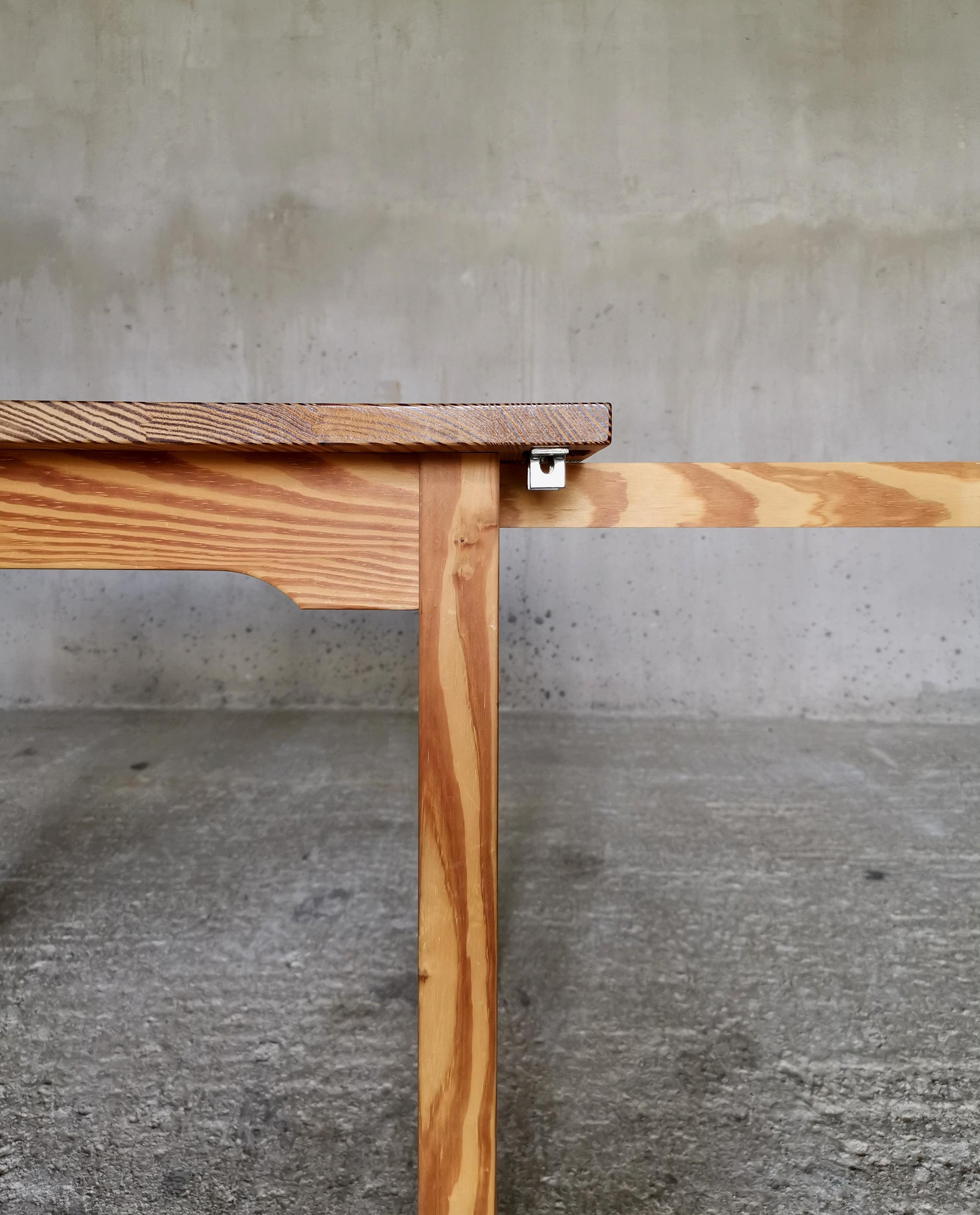 Table de bureau / salle à manger à abattant en pin d'Oregon massif, pièce de Compagnon Danemark années 1960 en vente 1