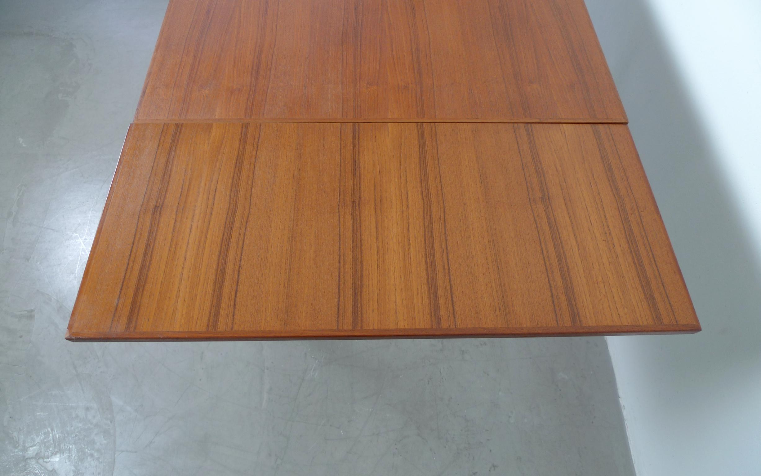 Extendable Square Teak Dining Table, Denmark, 1960s For Sale 4