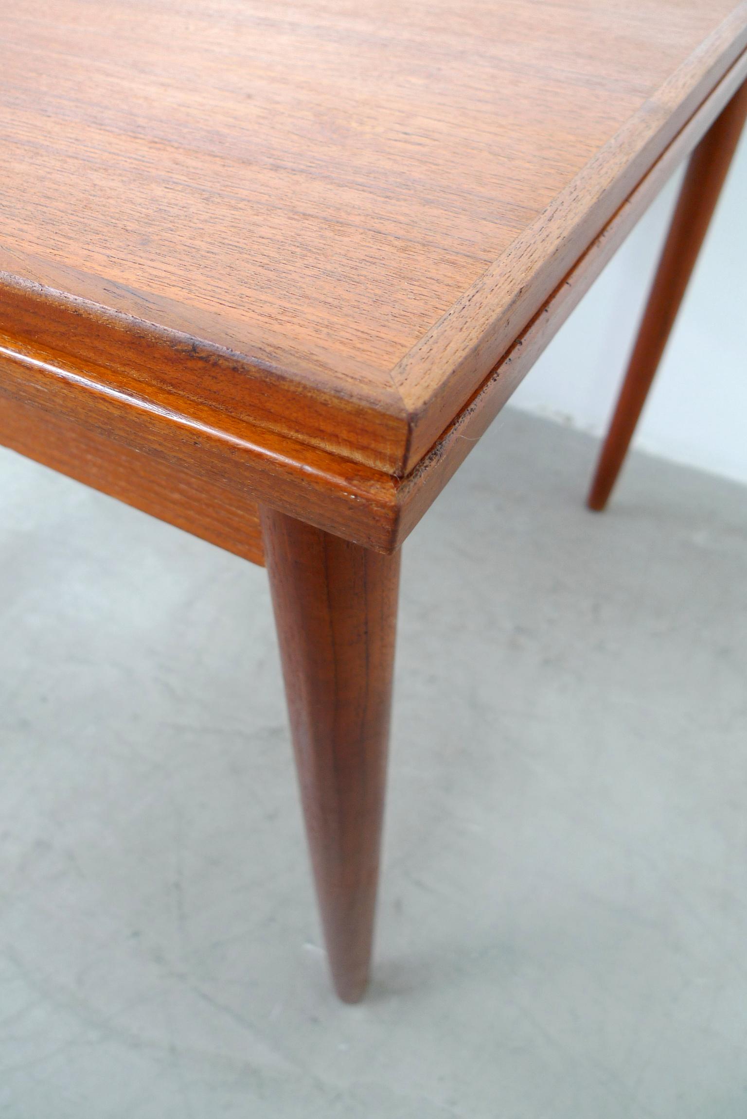 Extendable Square Teak Dining Table, Denmark, 1960s For Sale 7