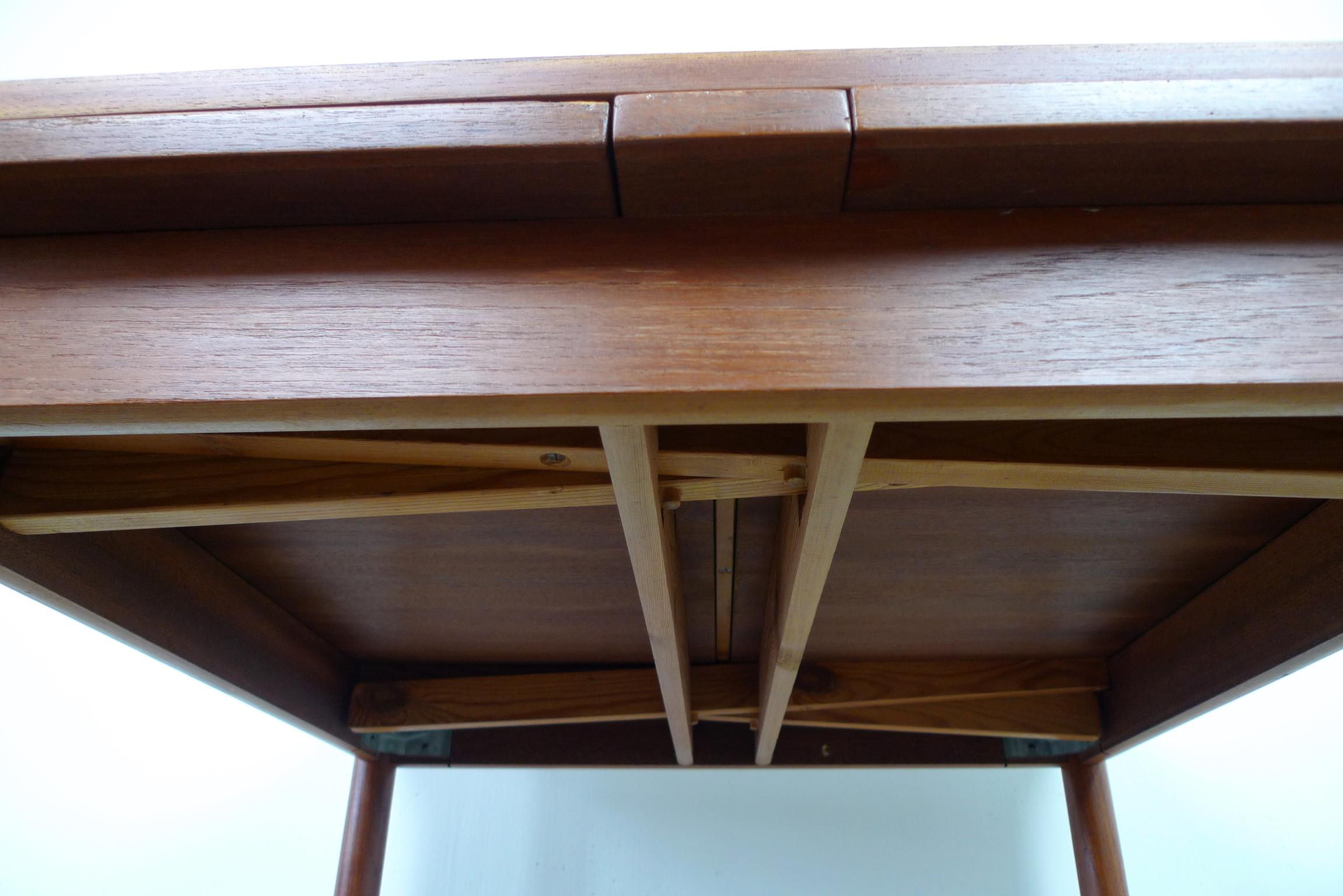 Extendable Square Teak Dining Table, Denmark, 1960s For Sale 11