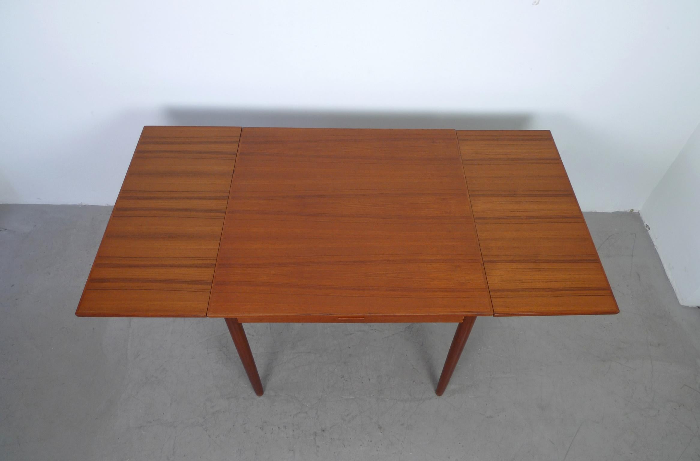 Extendable Square Teak Dining Table, Denmark, 1960s For Sale 2