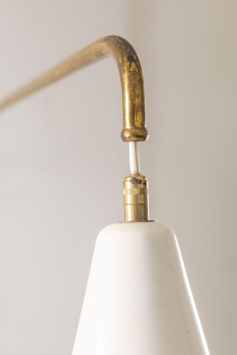 Mid-20th Century Extendable Stilnovo wall lamp midcentury brass 