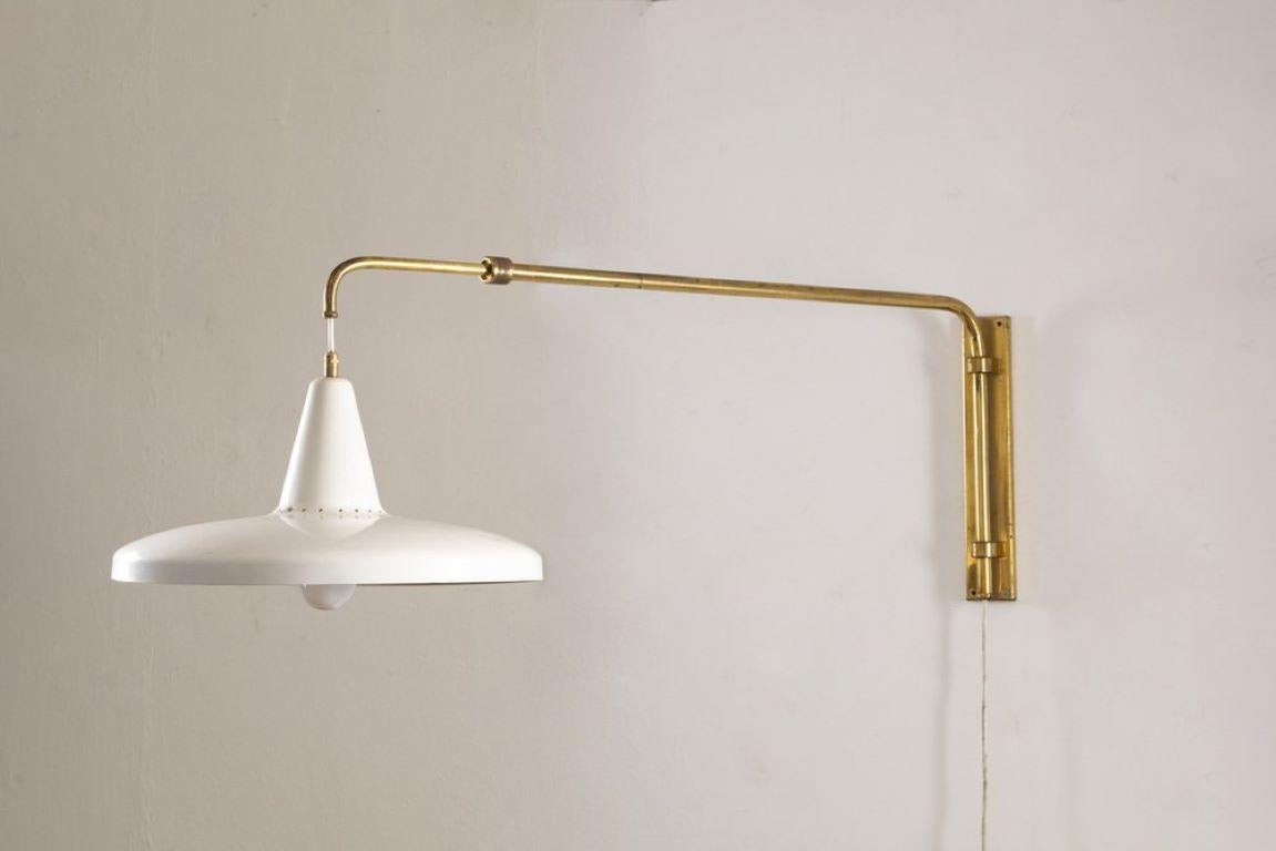 Extendable Stilnovo wall lamp midcentury brass  3