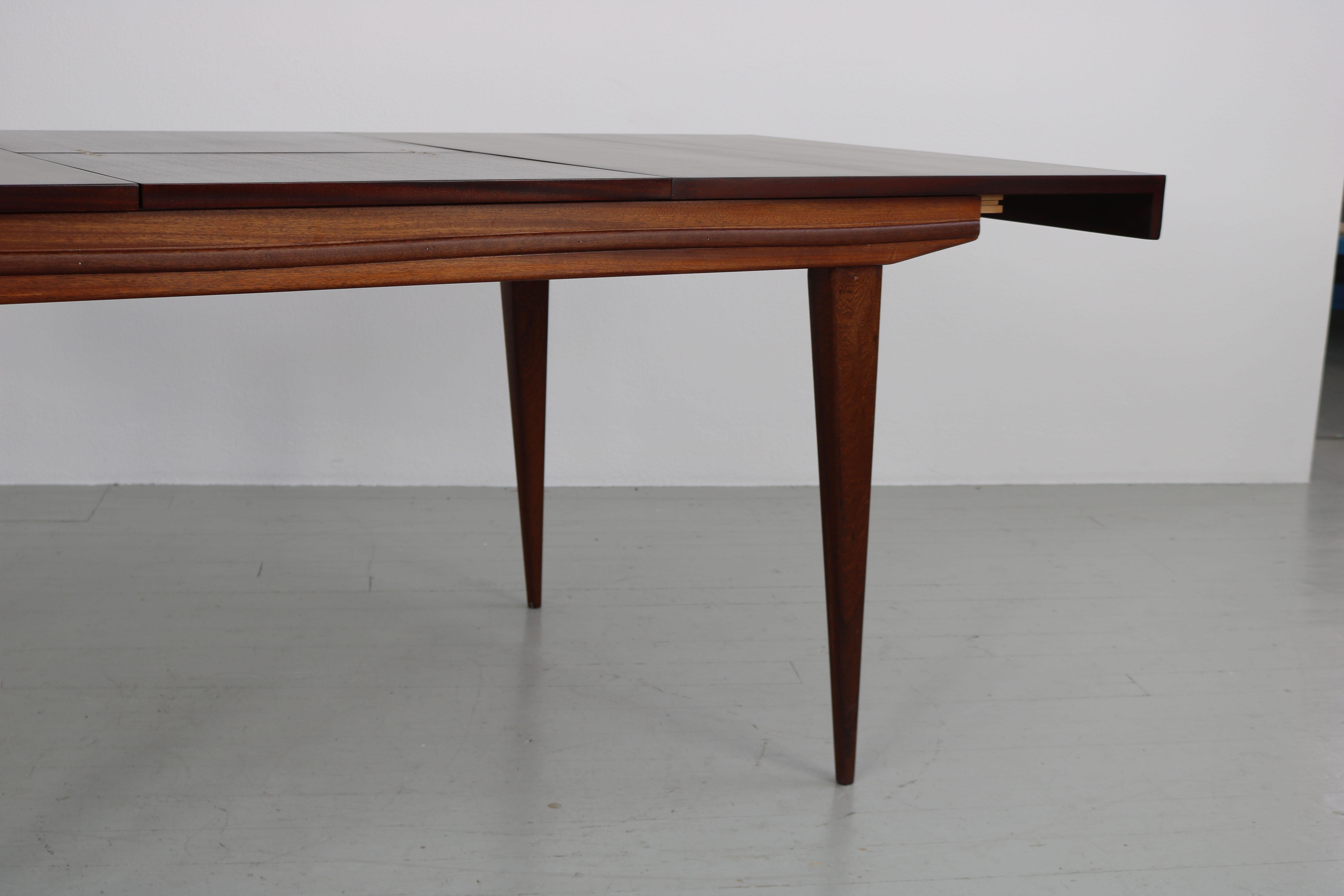 Table à rallonge extensible de Maurice Pr, conçue en France dans les années 1950 en vente 3