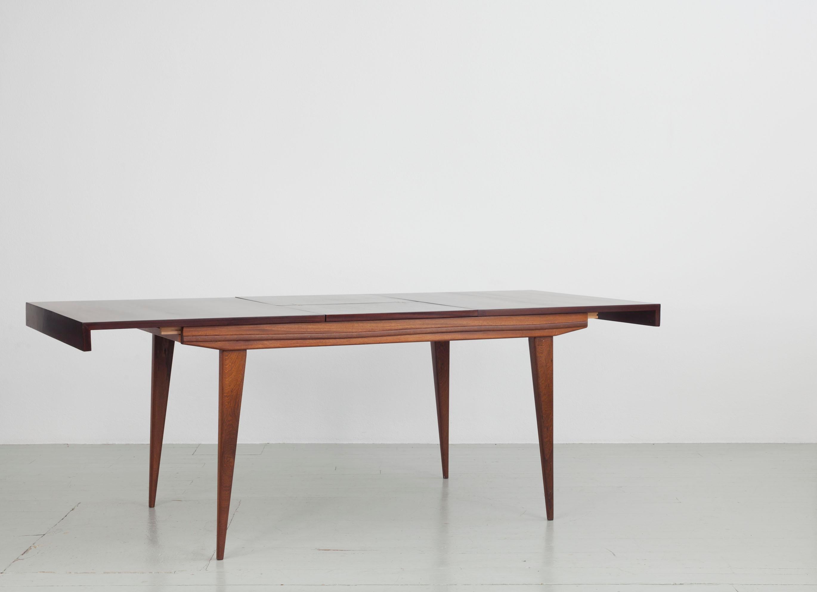 French Extendable Table by Maurice Pré, Designed in France in the 1950s For Sale