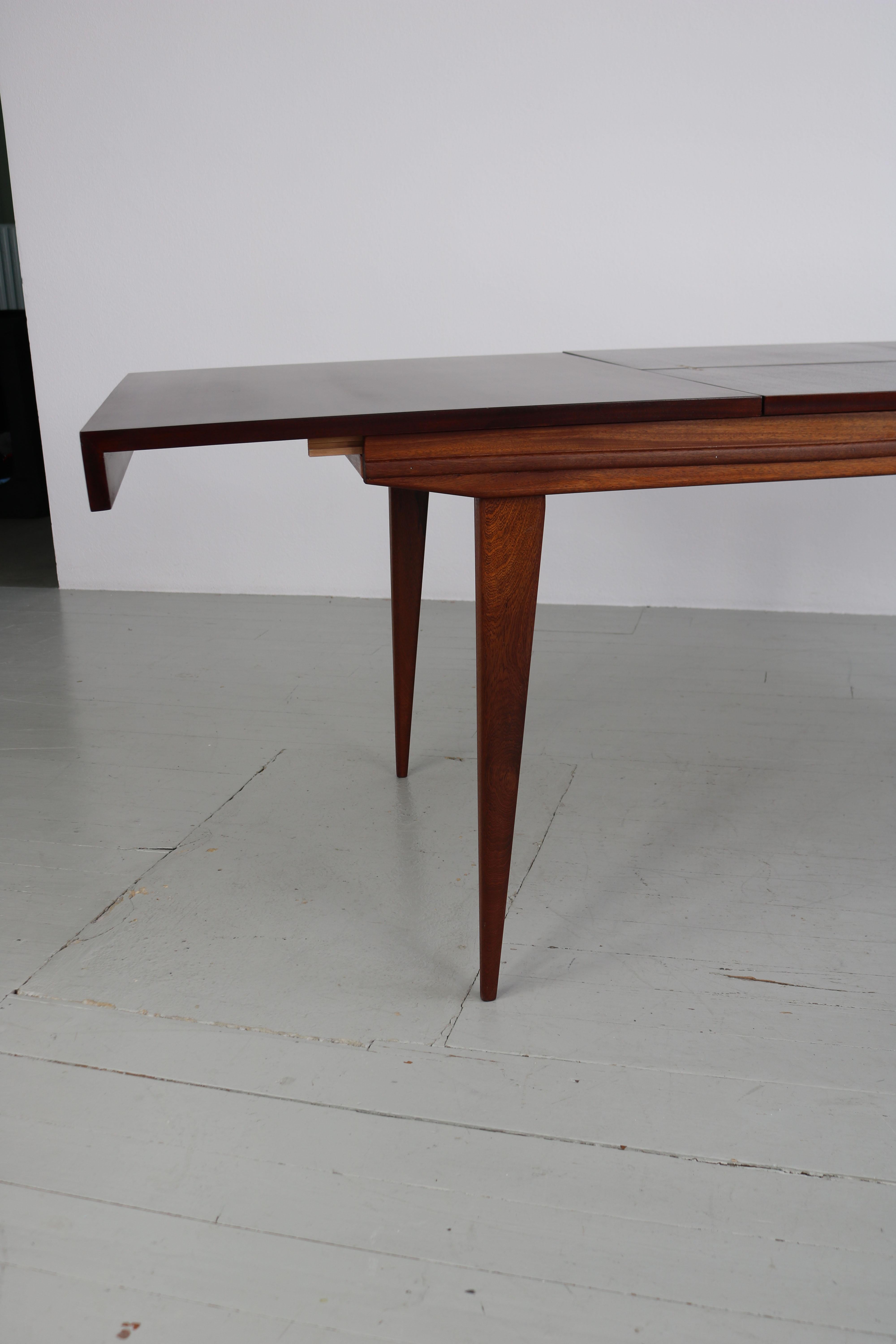 Table à rallonge extensible de Maurice Pr, conçue en France dans les années 1950 en vente 2