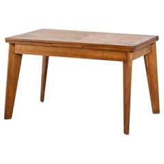  Extendable Table in Solid Pine, French Reconstruction ca. 1945