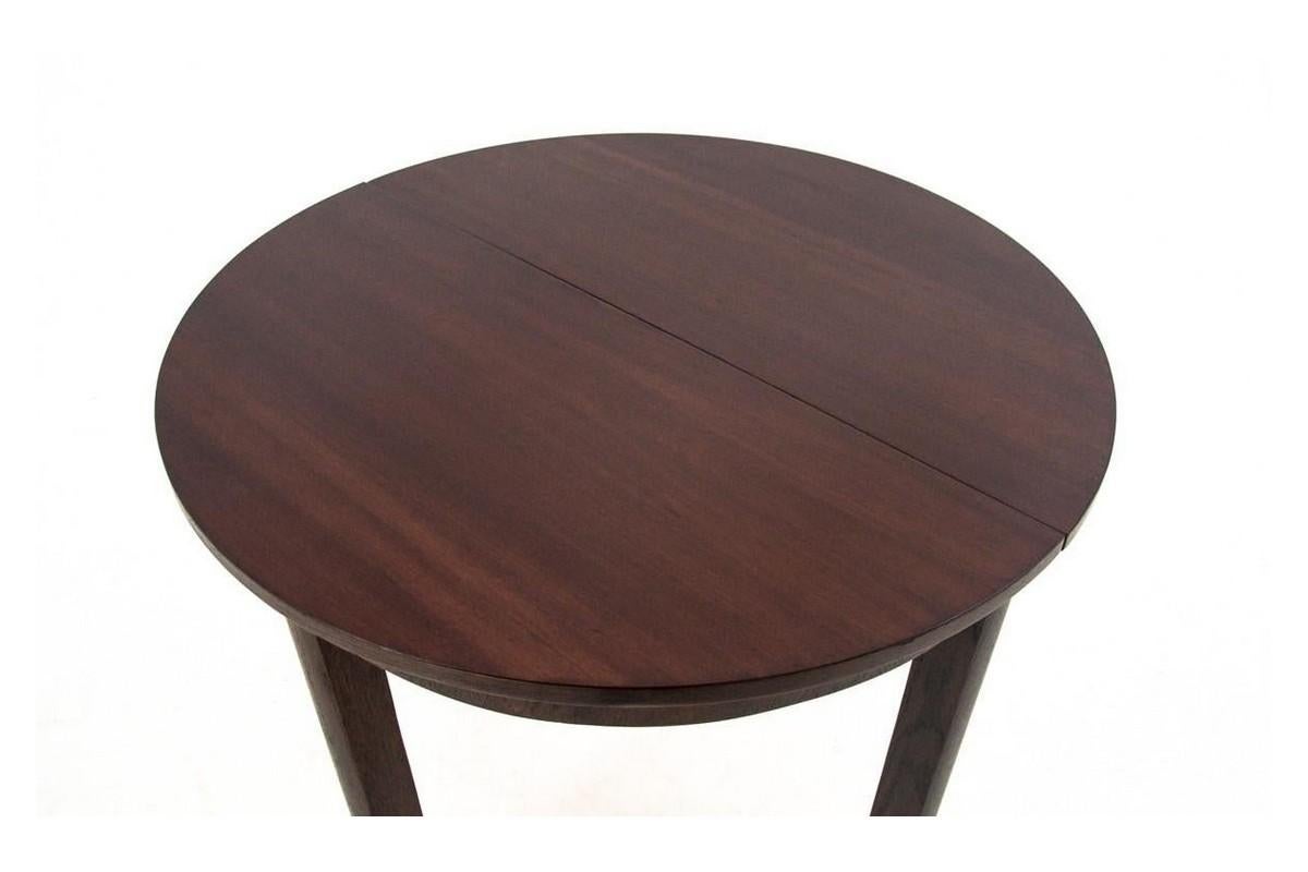 Table à rallonge avec 6 chaises de style Art déco, Pologne, années 1940. Bon état - En vente à Chorzów, PL
