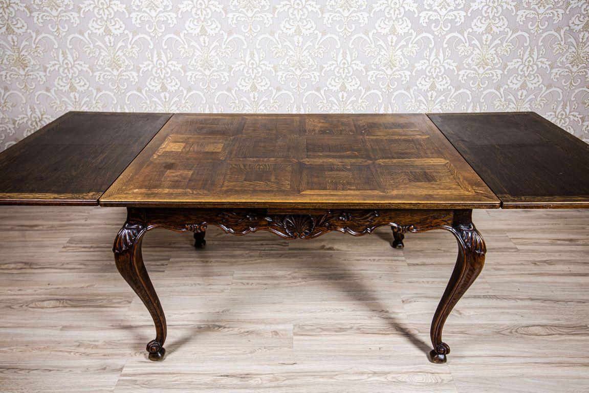 Extendable Table with Chairs, Oak Furniture Set from the Interwar Period 4