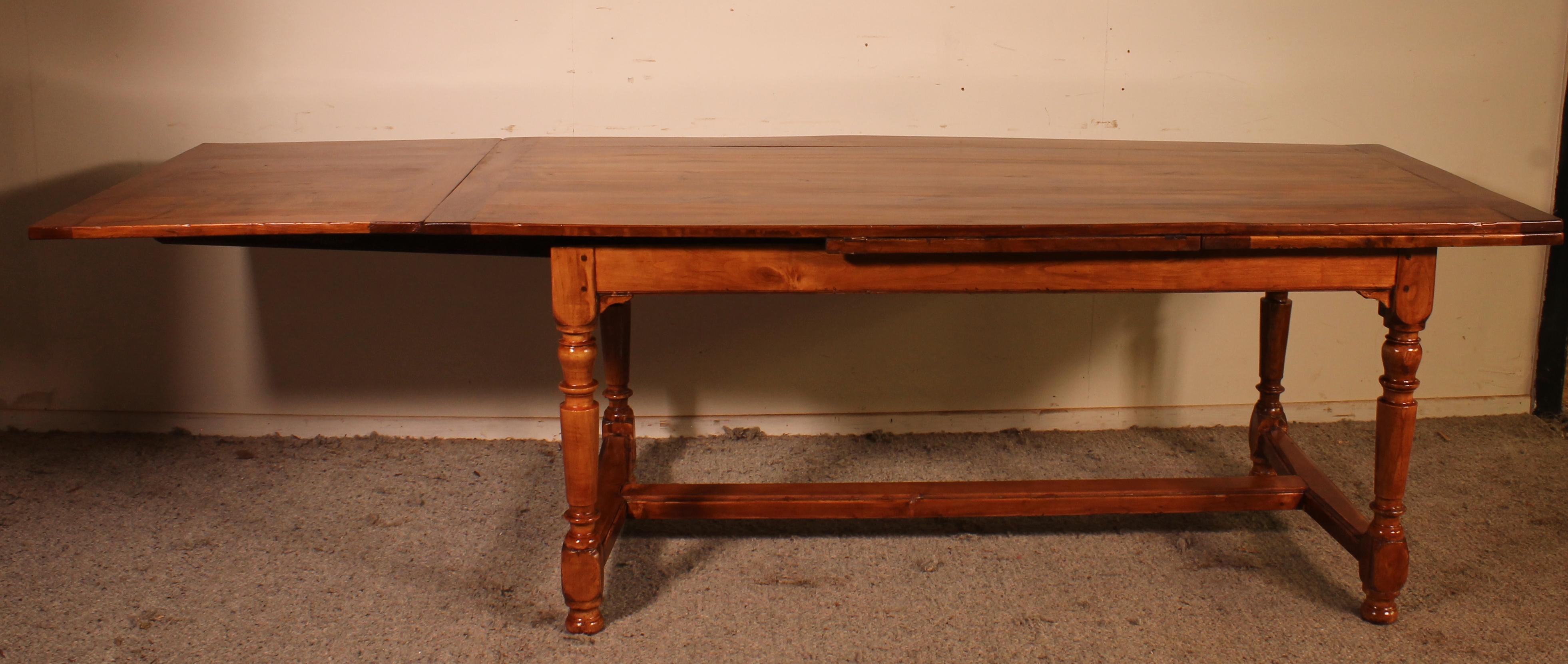 French Extendable Table with Turned Legs, 19th Century, France