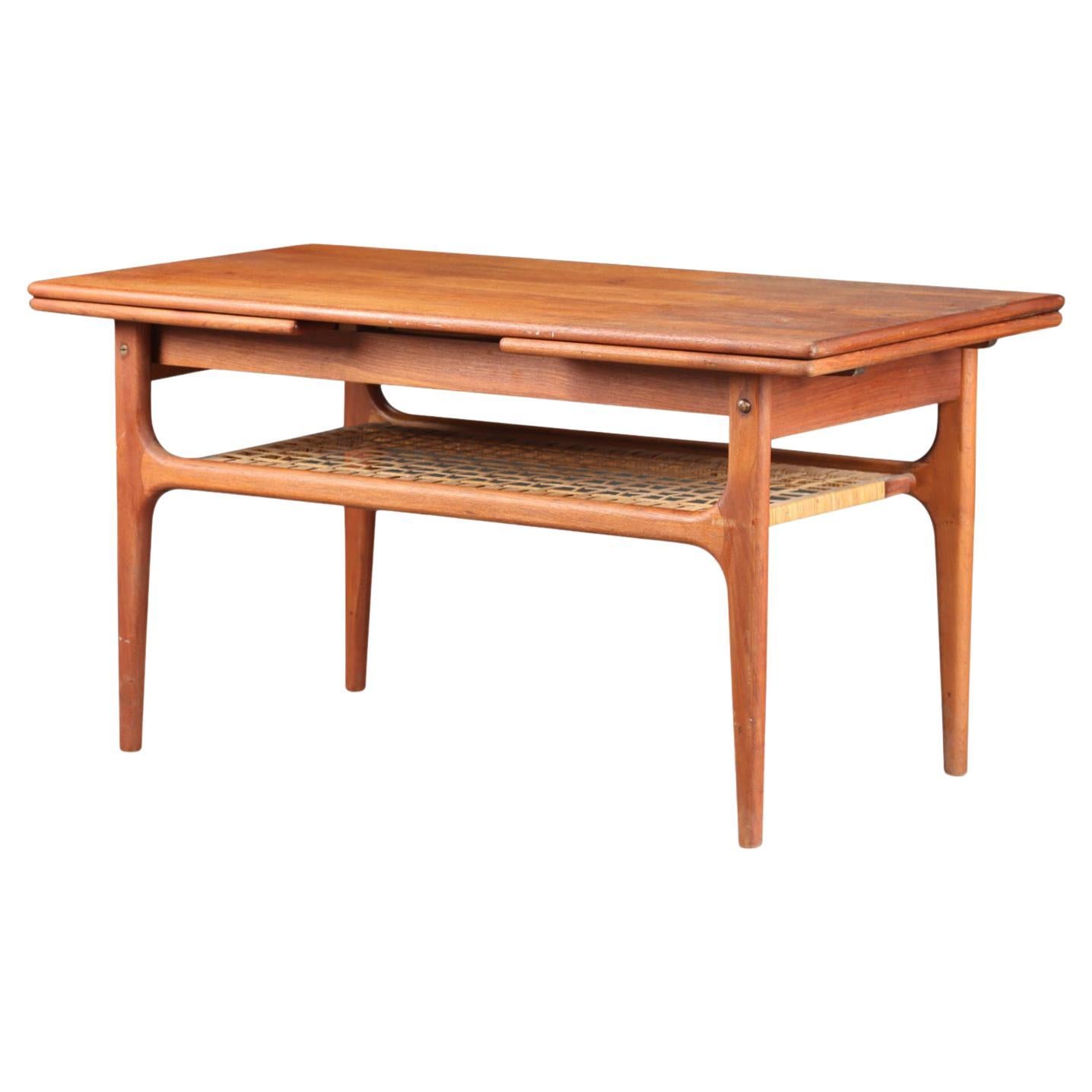 Teak Coffee Table with Cane Shelf by GPlan, 1970s For Sale at 1stDibs