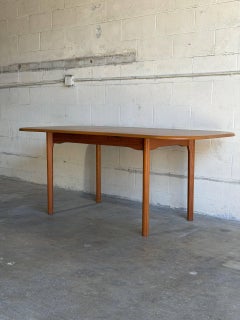 Extendable Teak Dining Room Table Kitchen Furniture Denmark Mid-Century Modern 1