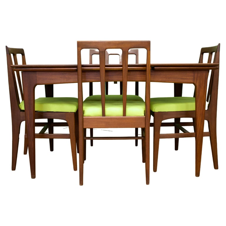 Extendable Teak Dining Table and Chairs from Younger, 1960s, Set of 5