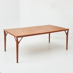 Extendable 'Tree Leg' teak dining table designed by Willy Sigh for H. Sigh & Søn