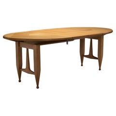 Extendable Wood and Veneer Dining Table by Guillerme et Chambron, France 1960s