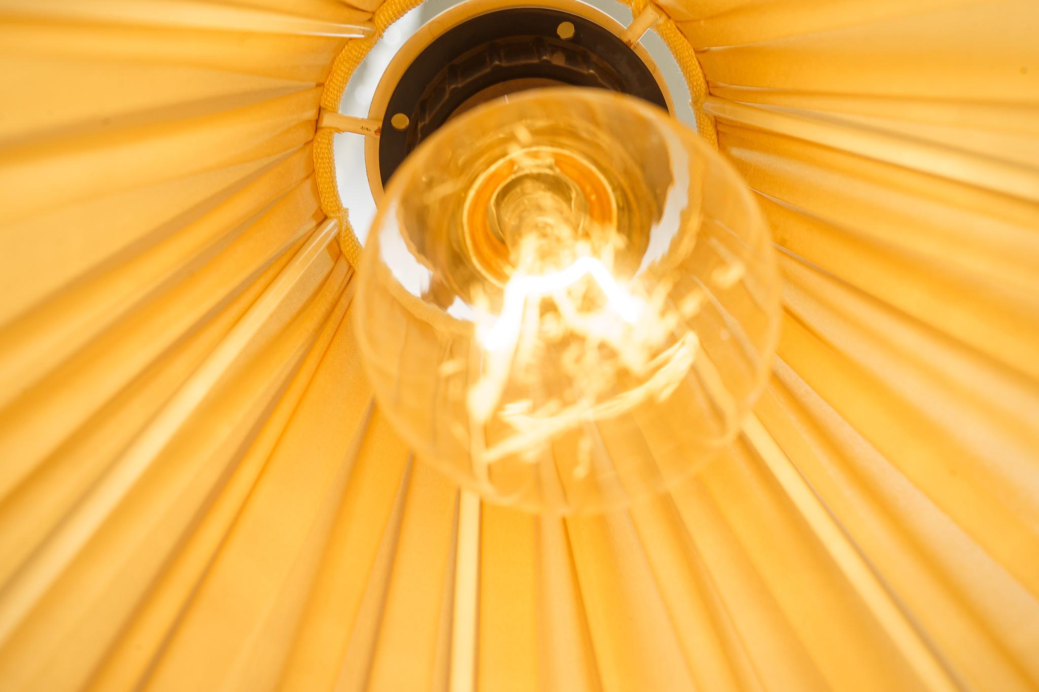 Extendable Wood Wall Lamp with Fabric Shade Vienna Around 1950s 6