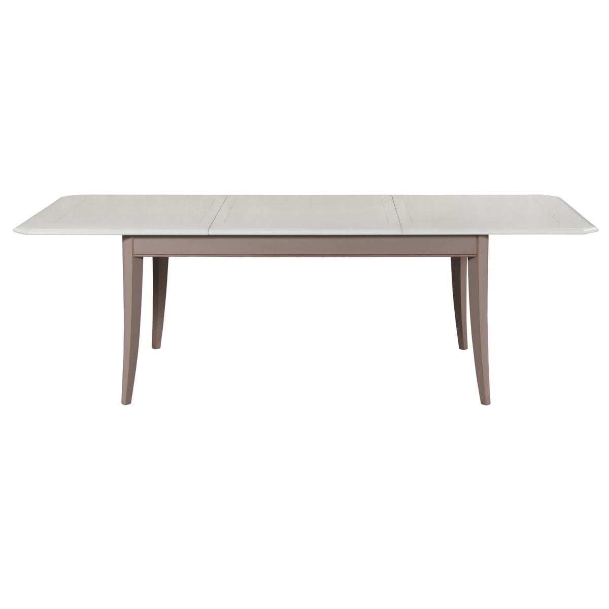 Neoclassico Tavolo allungabile in rovere laccato grigio, stile campagna francese TRADITION in vendita