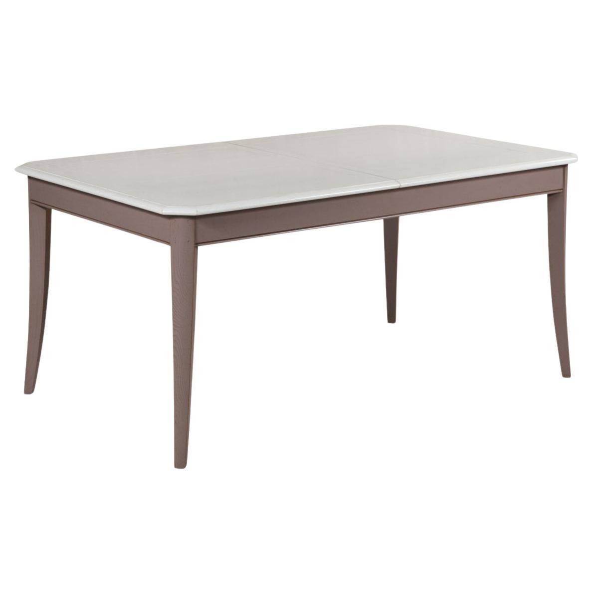 Extendable oak grey lacquered table, TRADITION French countryside style