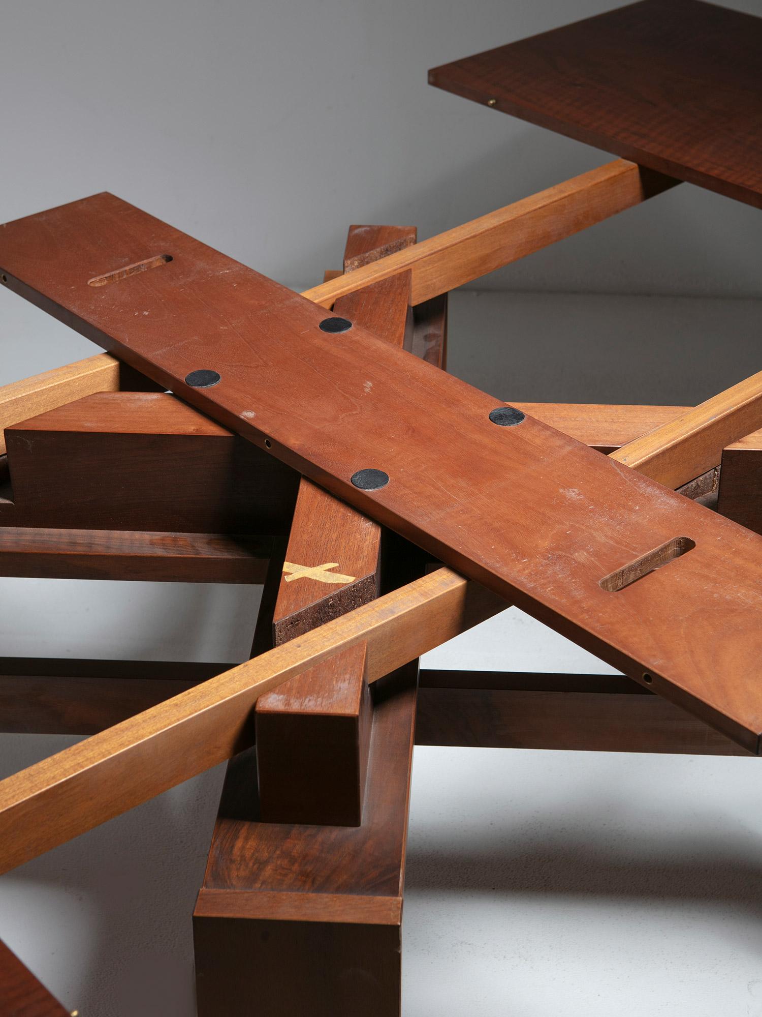 Extendible Squared Dining Table by Silvio Coppola for Bernini, Italy, 1960s For Sale 4