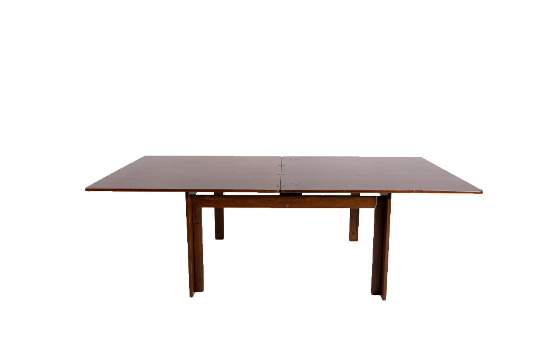 Extendible Walnut Table by Afra & Tobia Scarpa for Cassina Mod. 