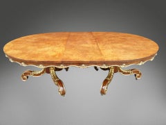 Extending Burr Oak Dining Table circa 1845