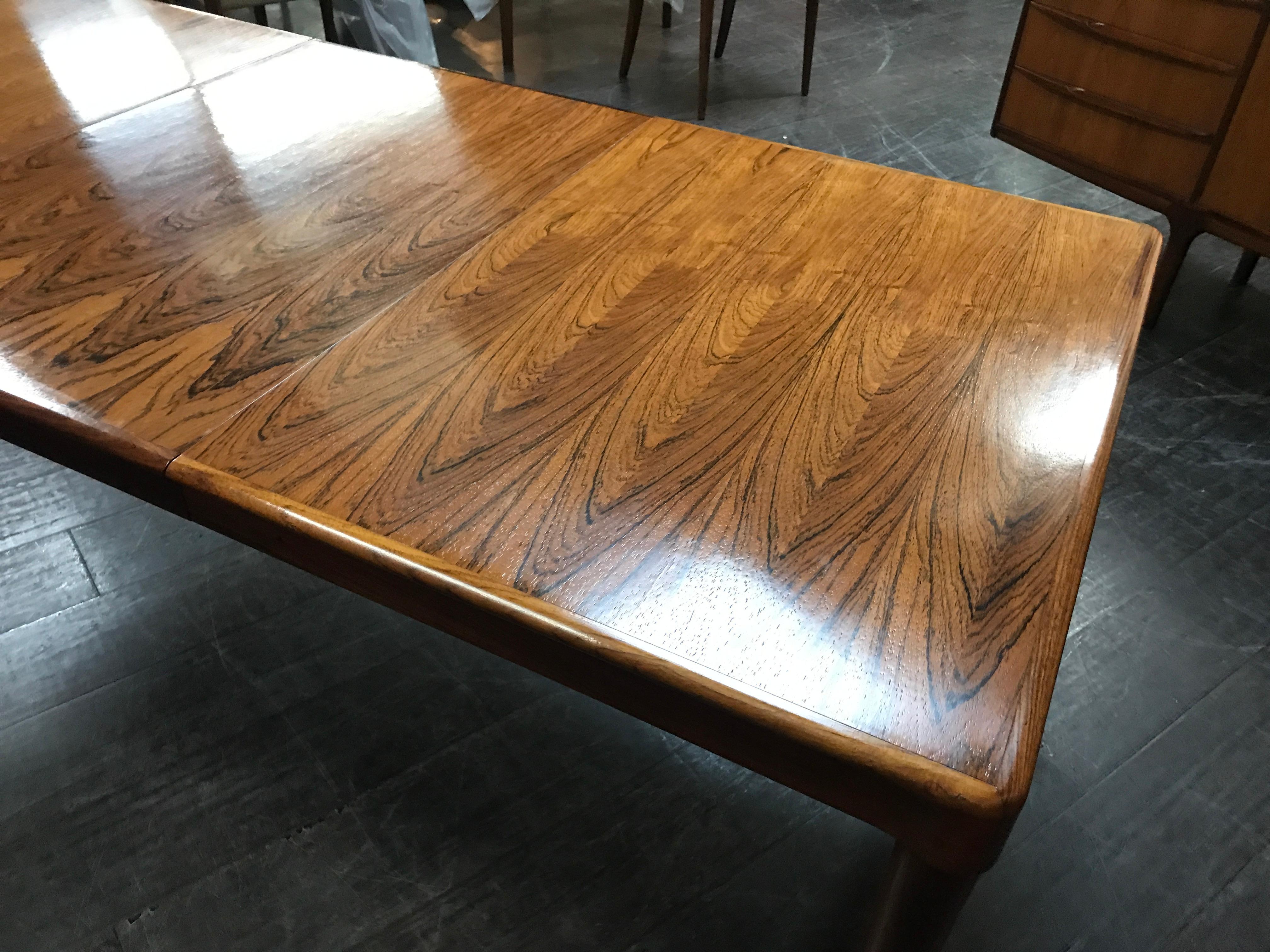 Extending Danish Dining Table in Rosewood by H W Klein for Bramin For Sale 7