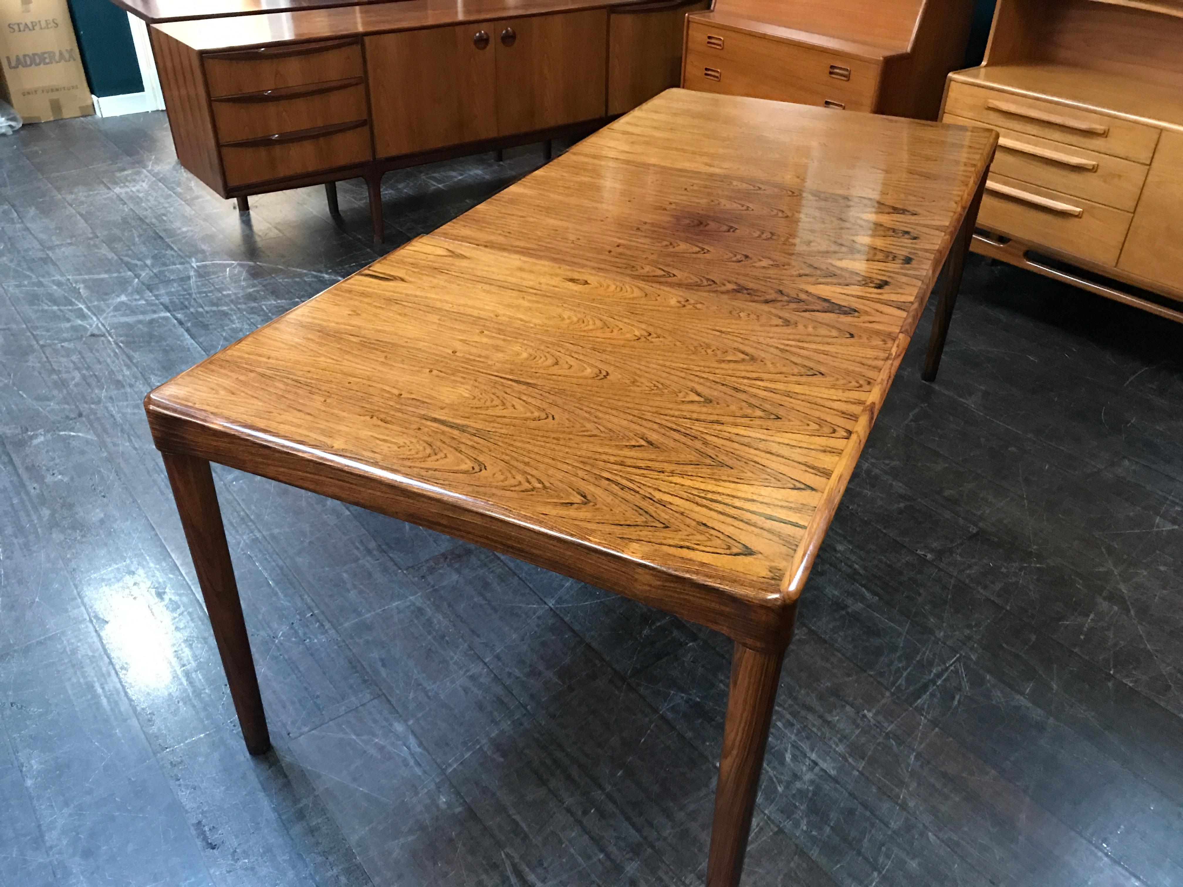 Extending Danish Dining Table in Rosewood by H W Klein for Bramin For Sale 9