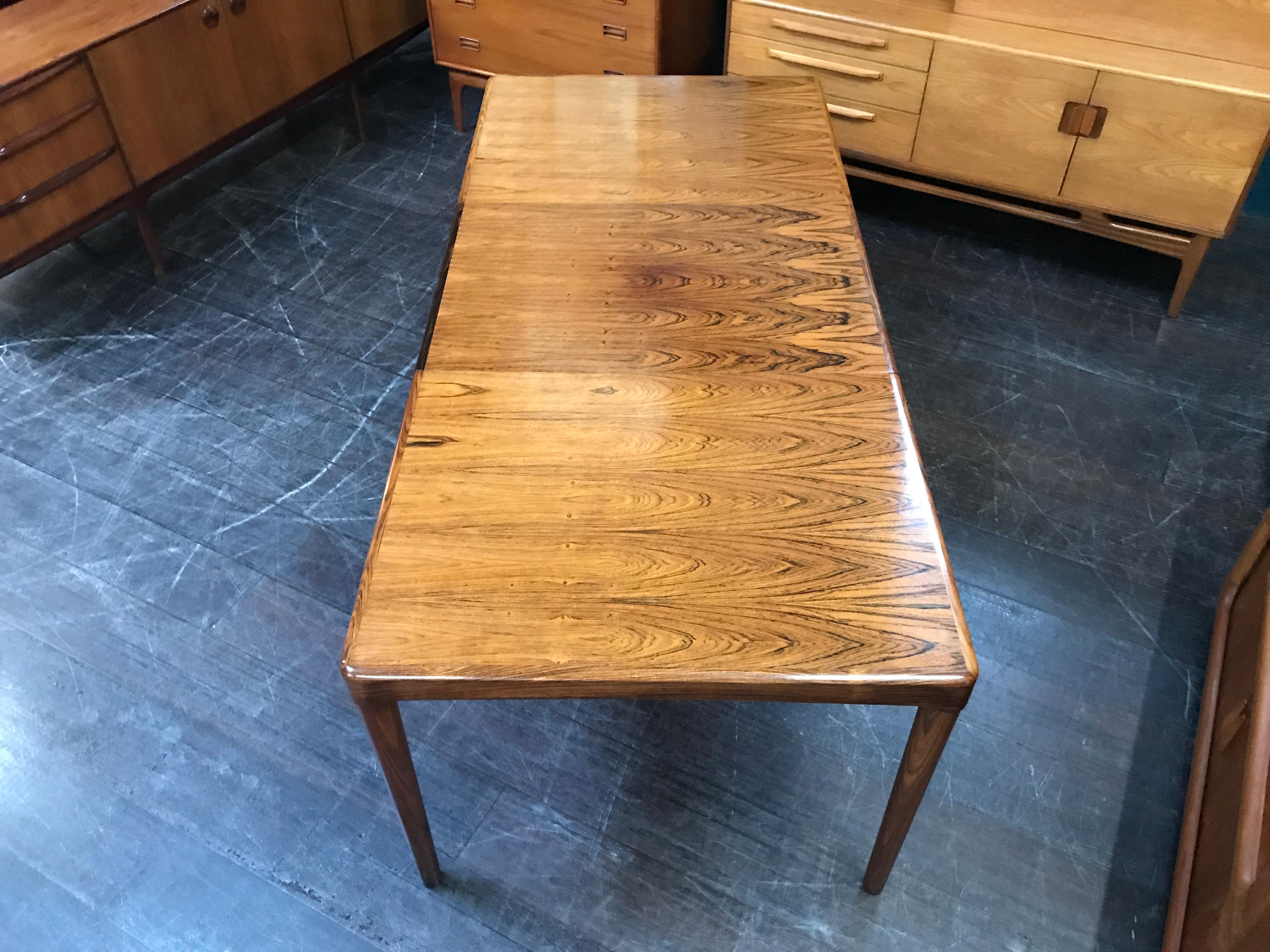 Extending Danish Dining Table in Rosewood by H W Klein for Bramin For Sale 11