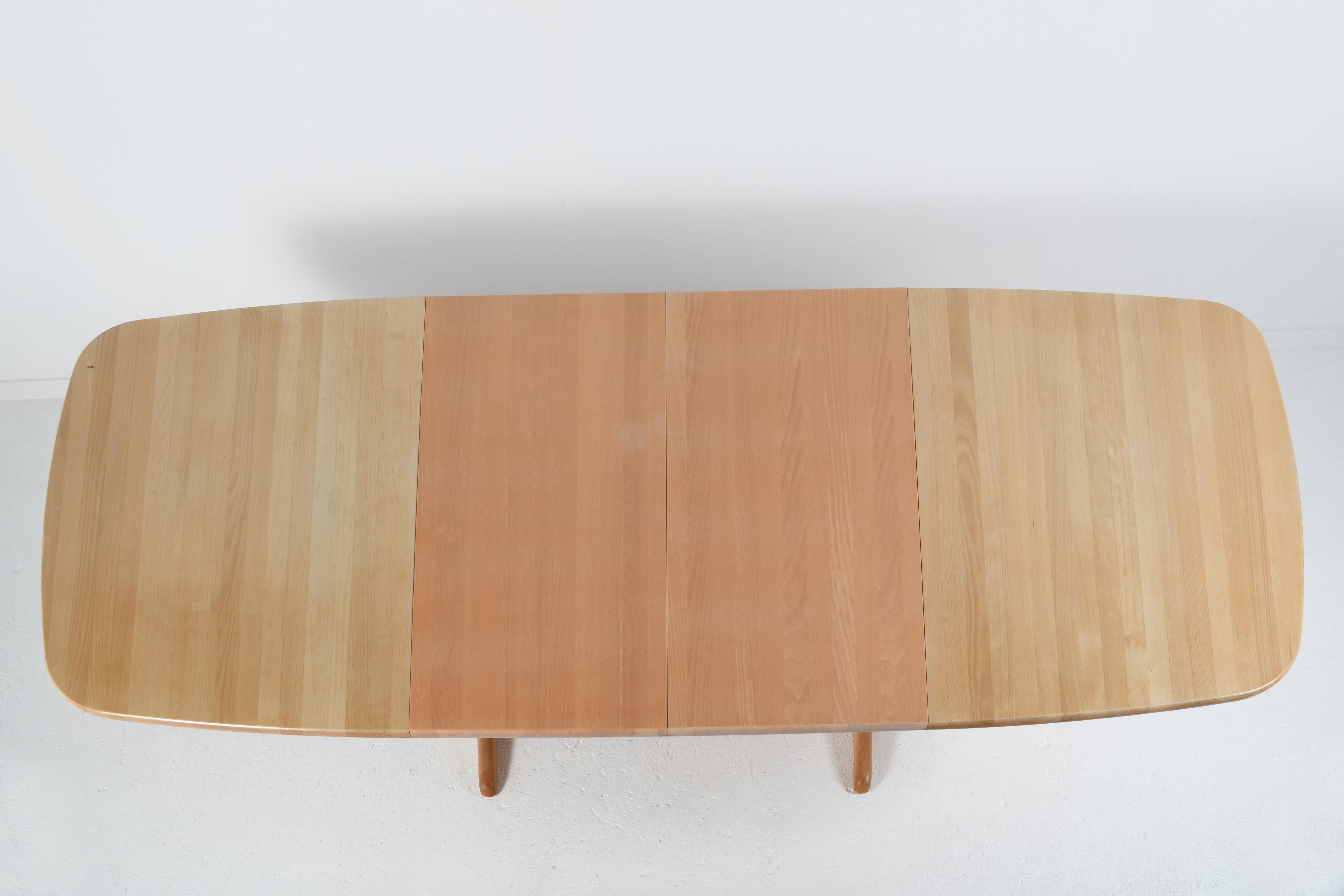 Extending danish large table solid beech with amazing system for 6 to 12 seats 6