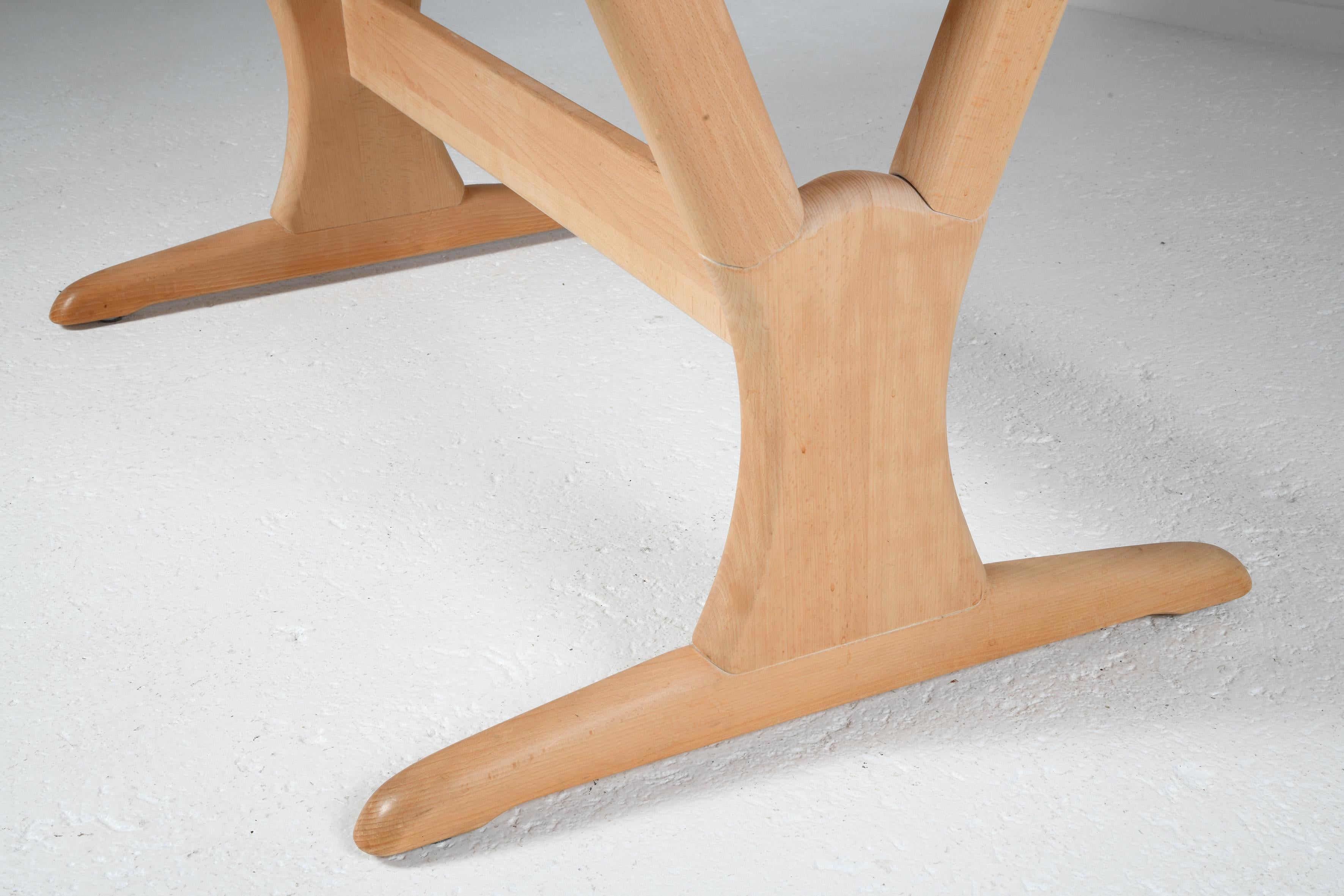 Extending danish large table solid beech with amazing system for 6 to 12 seats 7