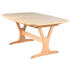 Extending danish large table solid beech with amazing system for 6 to 12 seats