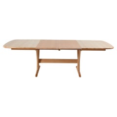 Extending danish large table solid beech with amazing system for 6 to 12 seats