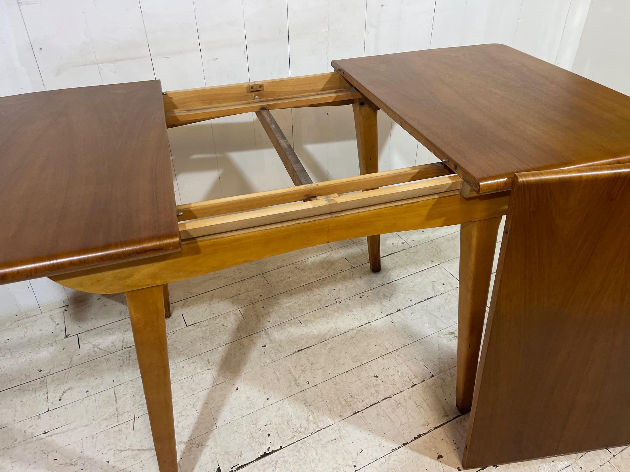 British Extending Mid Century Dining Table and Chairs  For Sale
