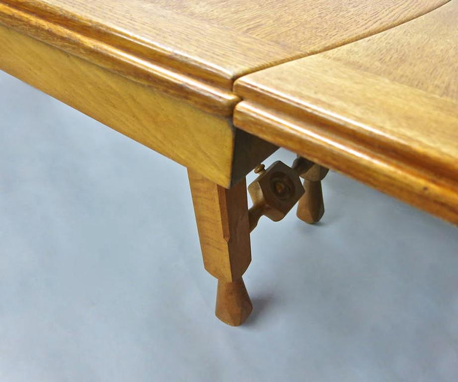 Extending Oak Dining Table by Guillerme & Chambron for Votre Maison, France 1966 1