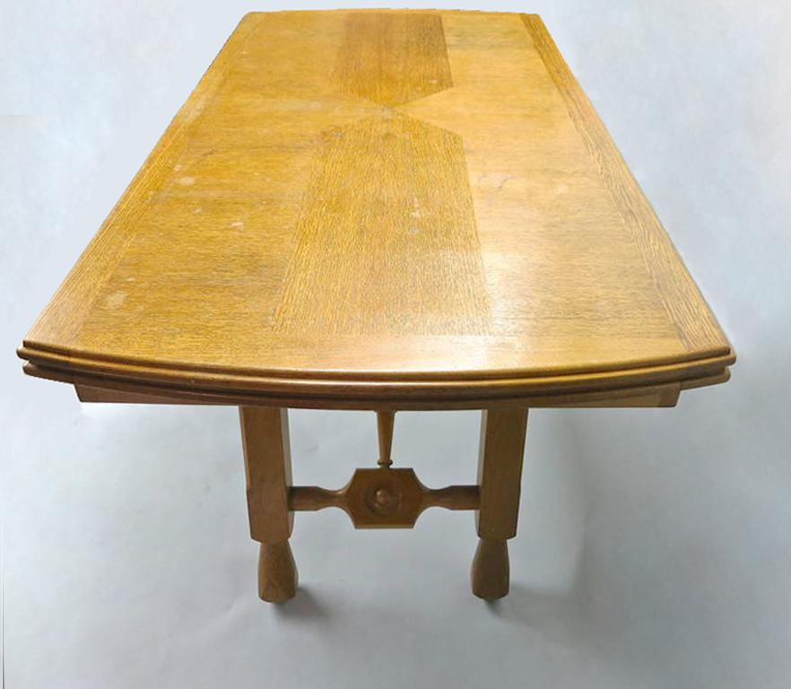 Extending Oak Dining Table by Guillerme & Chambron for Votre Maison, France 1966 3