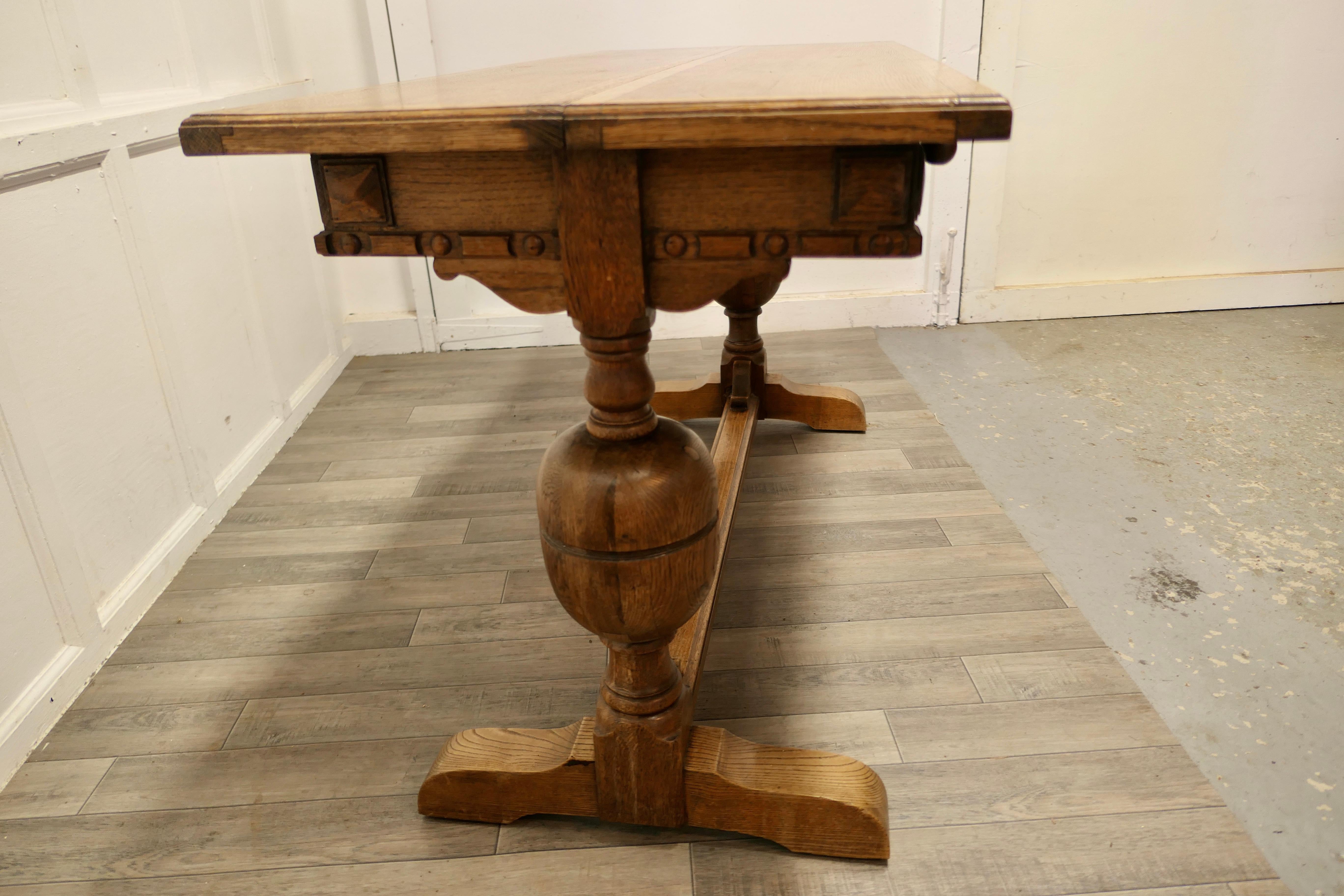Extending Oak Refectory Dining Table  6