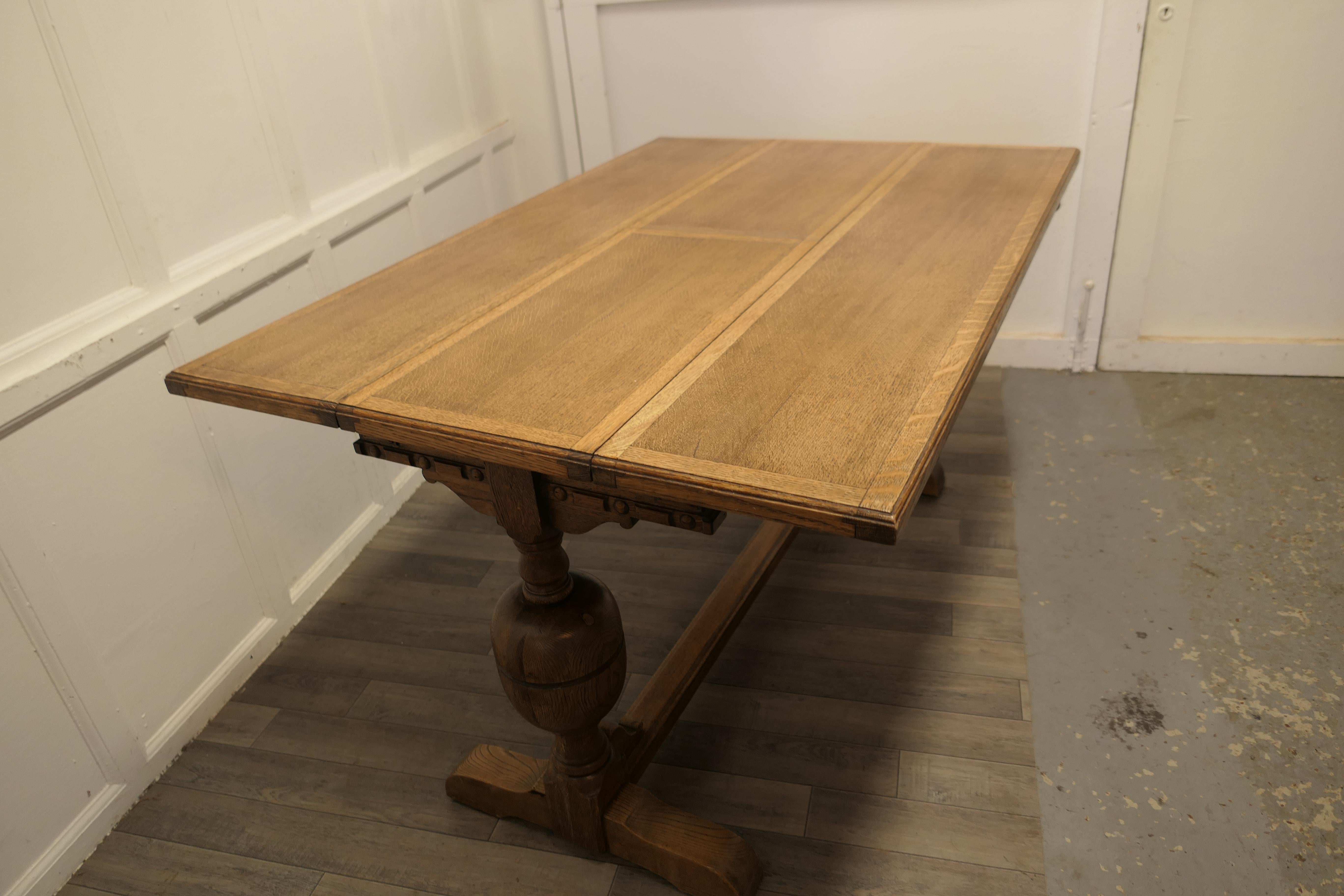 Extending Oak Refectory Dining Table  1