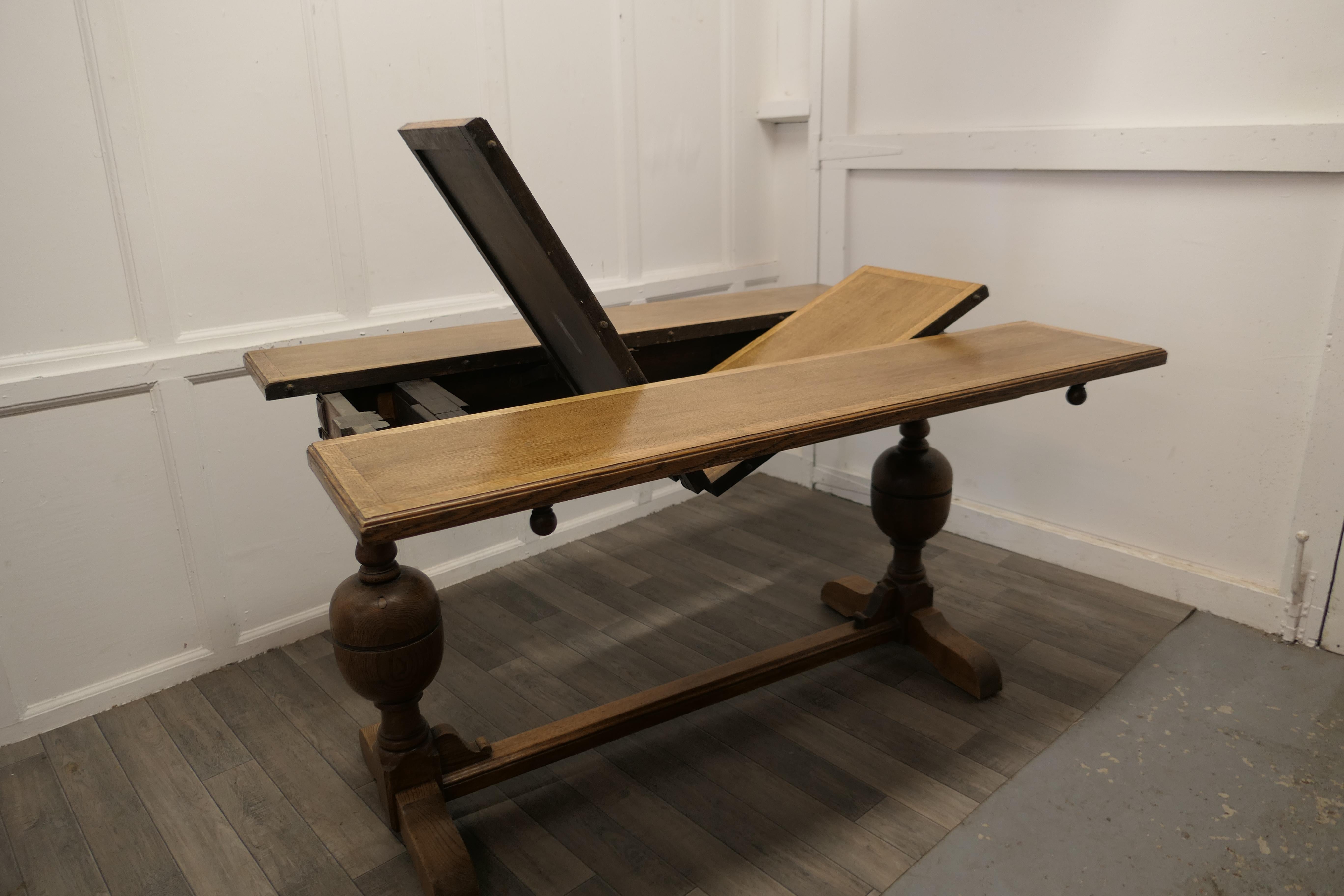 Extending Oak Refectory Dining Table  2
