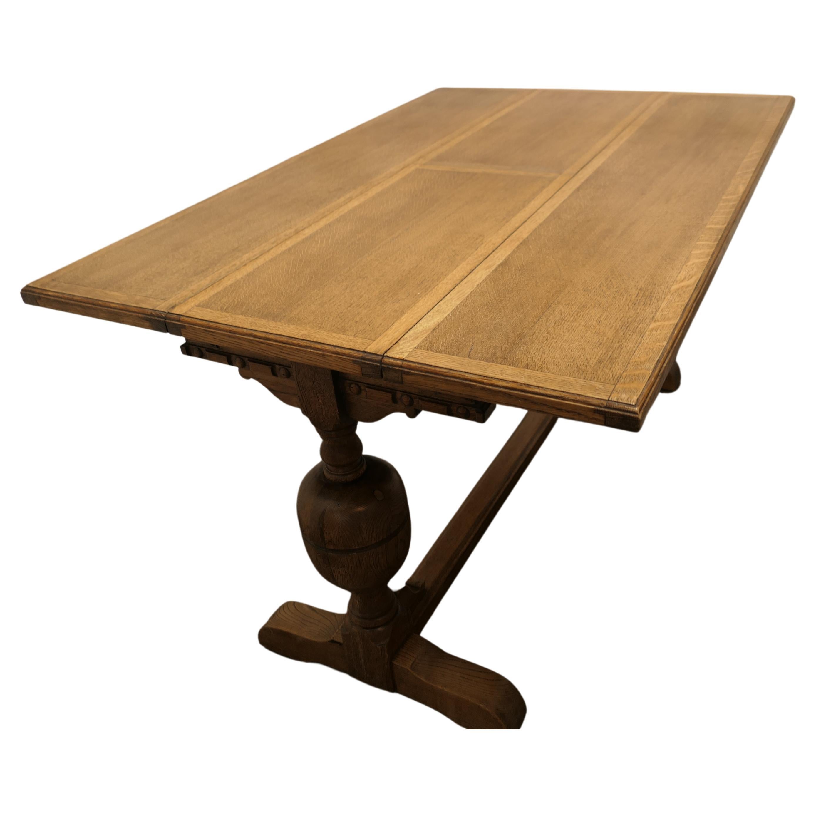 Extending Oak Refectory Dining Table  For Sale