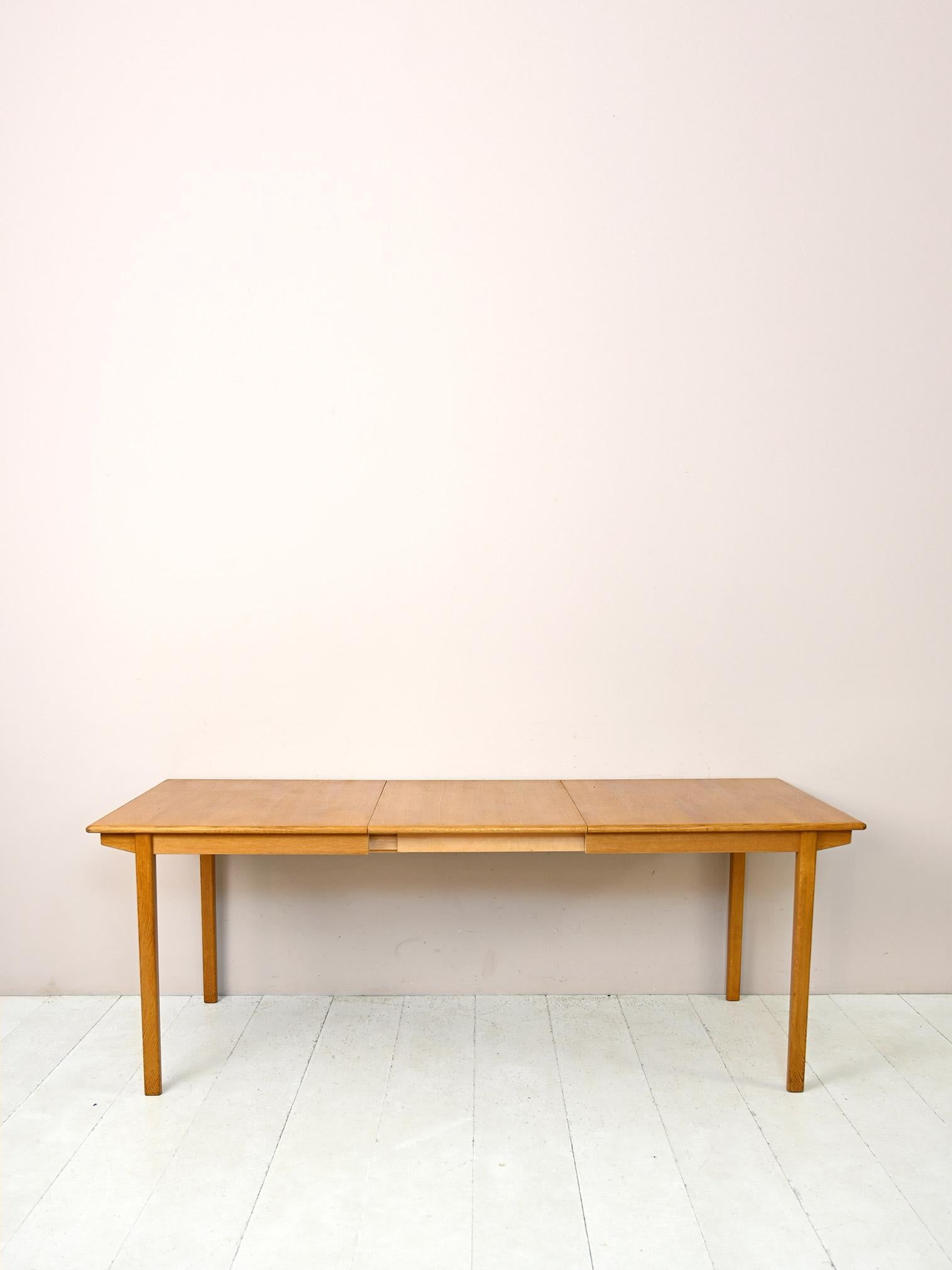Scandinavian Modern Extending Oak Table For Sale