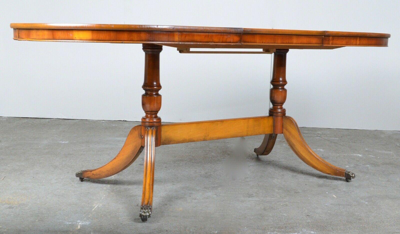 Regency EXTENDING OVAL BURR YEW DINING TABLE & 6 CHAiRS REGENCY STYLE